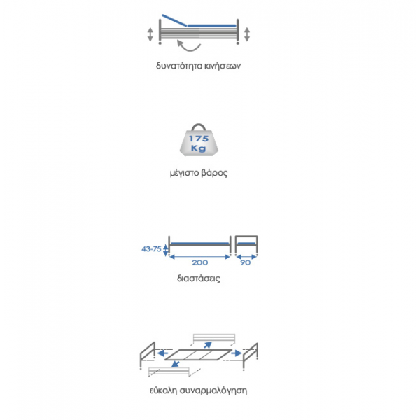 ΝΟΣΟΚΟΜΕΙΑΚΑ ΚΡΕΒΑΤΙΑ ΗΛΕΚΤΡΙΚΑ ΜΕΤΑΒΛΗΤΟΥ ΥΨΟΥΣ ΠΟΛΥΣΠΑΣΤΟ KN 309.3
