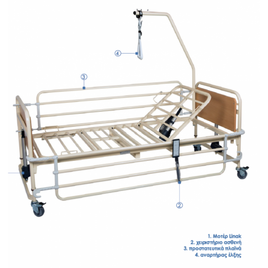 Νοσοκομειακό κρεβάτι νοσηλείας ηλεκτρικό Prato 3