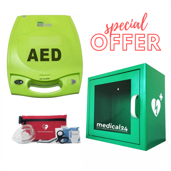 Απινιδωτής ZOLL AED PLUS + επιτοίχια βάση με συναγερμό