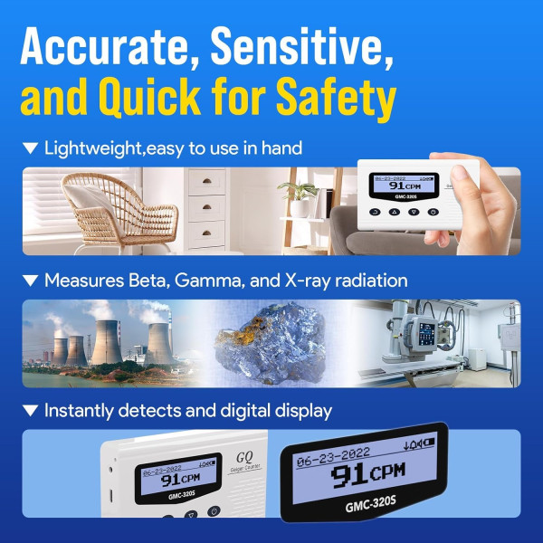 Μετρητής Geiger GQ GMC-320S – Ψηφιακός Ανιχνευτής Ακτινοβολίας με USB & Καταγραφή Δεδομένων