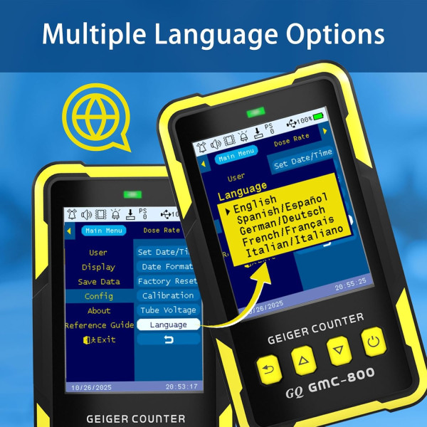 Μετρητής Geiger GQ GMC- 800 – Ψηφιακός Ανιχνευτής Ακτινοβολίας με USB & Καταγραφή Δεδομένων