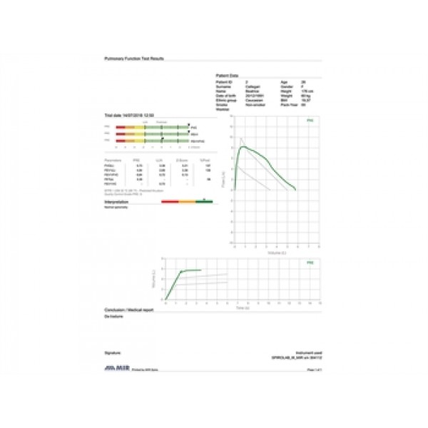 SPIROLAB COLOUR SPIROMETER with 7" touchscreen,SpO2,printer,software SPIROLAB COLOUR SPIROMETER with 7" touchscreen,SpO2,printer,software