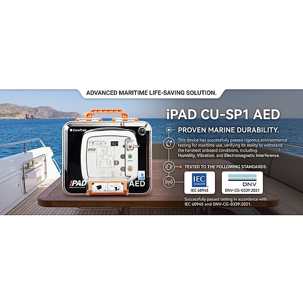 Αυτόματος Εξωτερικός Απινιδωτής iPAD CU-SP1 Marine Package (Με Πιστοποίηση Ναυτιλίας & Σκληρή Θήκη CoreTrek IP66)