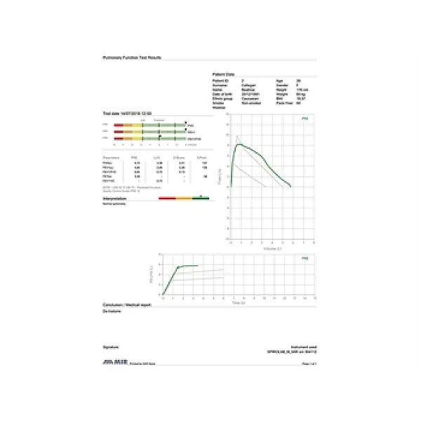  SPIROLAB COLOUR SPIROMETER with 7" touchscreen,SpO2,printer,software